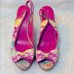 Coach Hampton Print Wedges